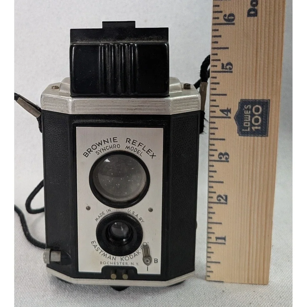 Kodak Brownie Reflex Synchro Camera Unisex OS Black Vintage TLR 127 Film